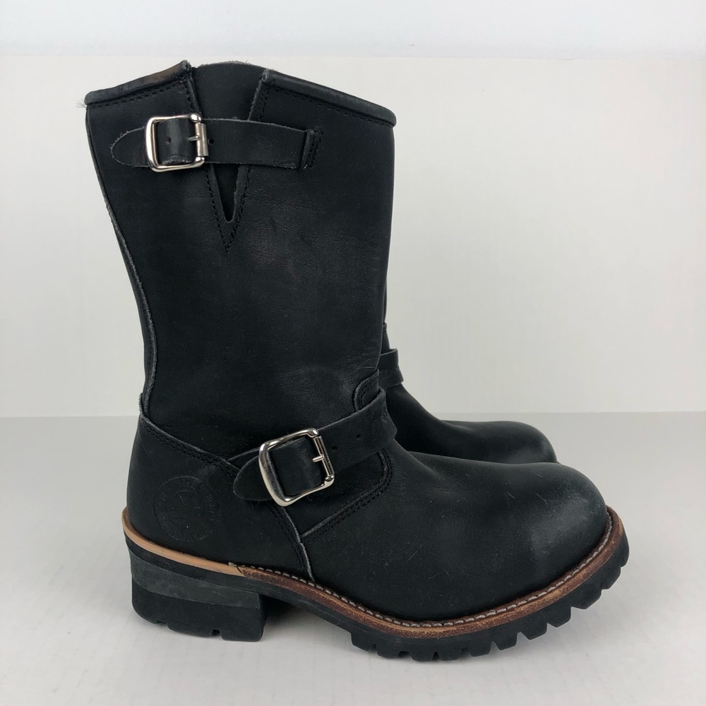 Rockwood Rugged Black Leather Boots, Women’s 5.5/6 and Men’s 4